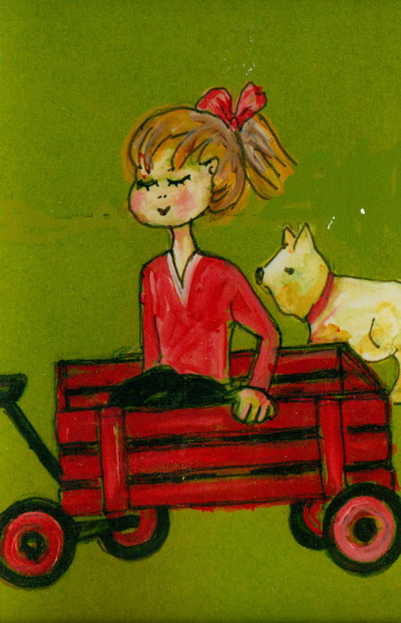 Girl in a Wagon Painting by Patricia Halstead