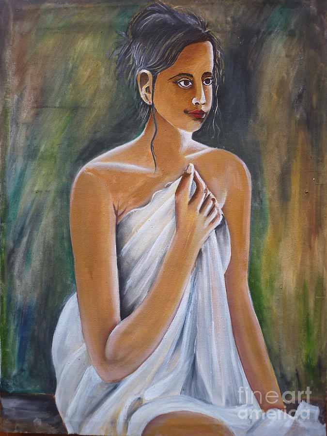 Girl Painting by Kanthasamy Nimalathasan
