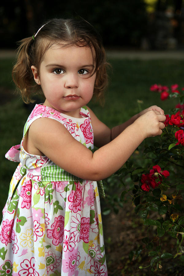 Girl Picking Flowers Photograph by Sheila Kay McIntyre - Fine Art America