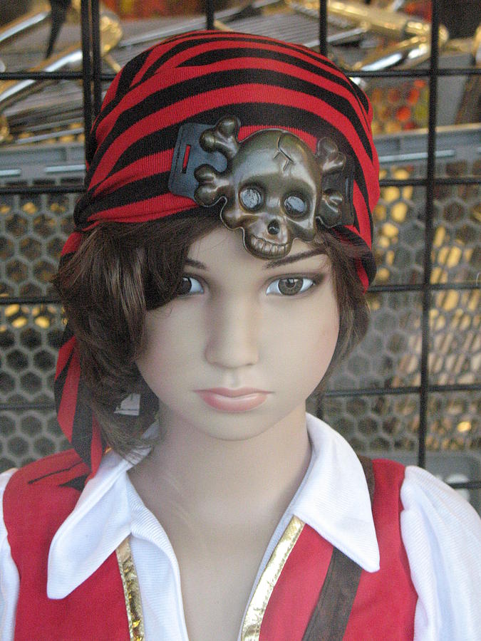 Girl Pirate Mannequin Face Portrait Photograph by Kathy Fornal