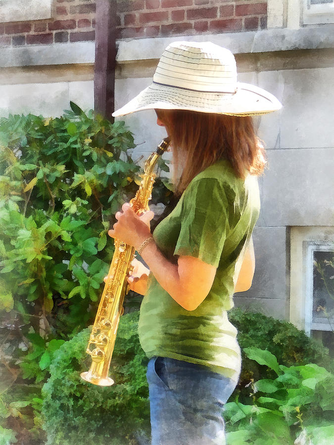 Saxophone Photograph - Girl Playing Saxophone by Susan Savad