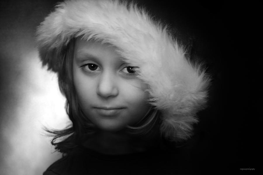 Black And White Photograph - Girl With  Hat by Ron Jones