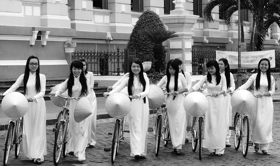 Girls-Bicycle Photograph by Arik S Mintorogo