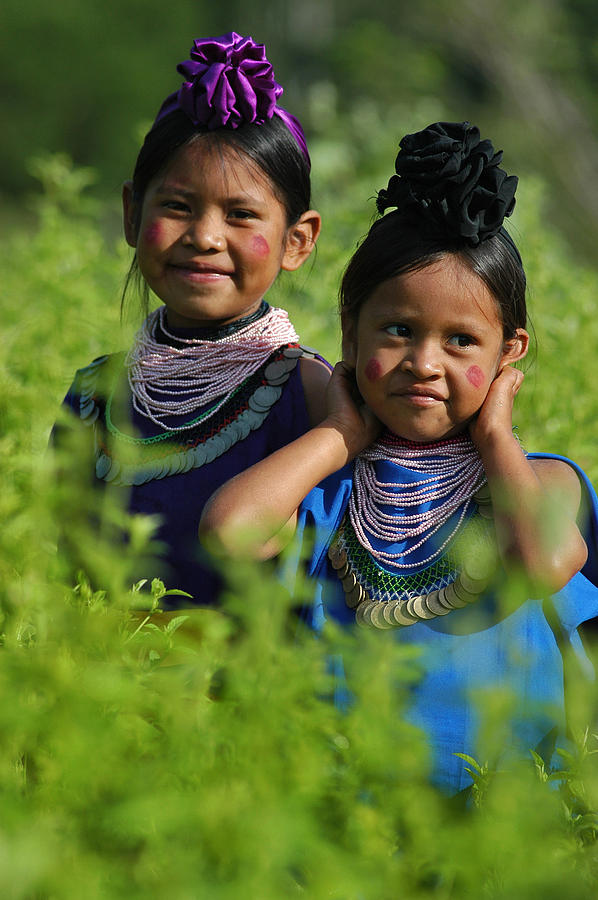 Children Photograph - Girls Guarani indigenous. Bolivian Chaco.  by Eric Bauer