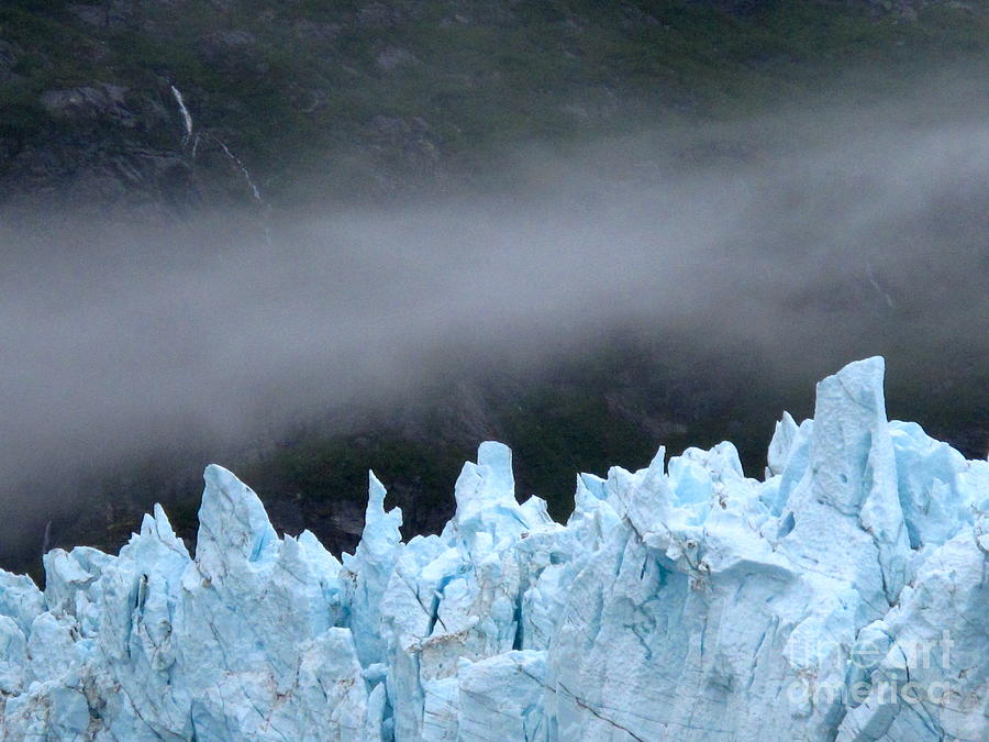 GLACIER AND Far DISTANT WATERFALLS Photograph by Phyllis Kaltenbach