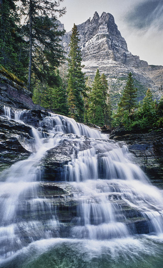 Glacier National Park Waterfall by Donald Schwartz