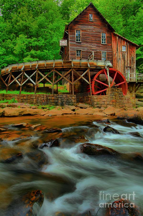 Landscape Photograph - Glade Creek Grist Mill by Adam Jewell