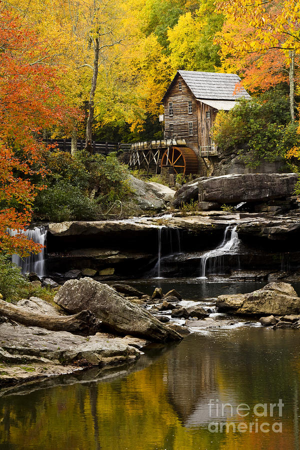 Fall Photograph - Glade Creek Grist Mill by Carrie Cranwill