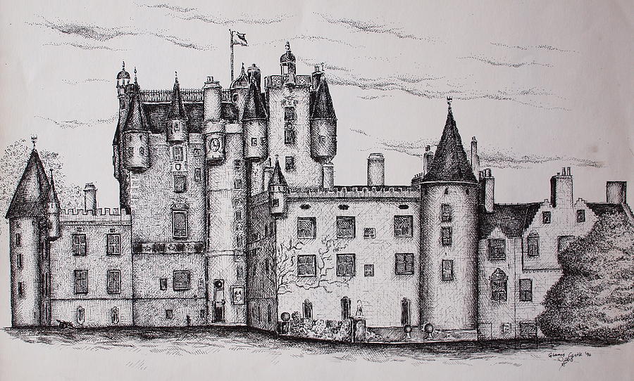 Glamis Castle Drawing by Sheep McTavish