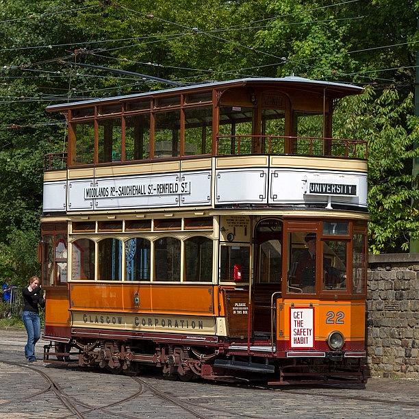 Vintage Photograph - Glasgow Tram No 22 At Crich Tramway by Dave Lee