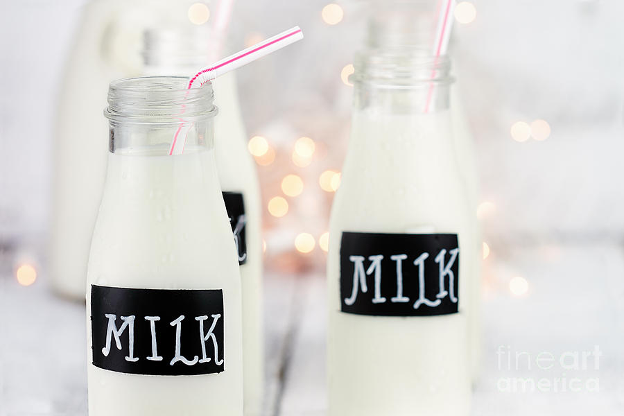 Glass Bottles of Milk Photograph by Stephanie Frey