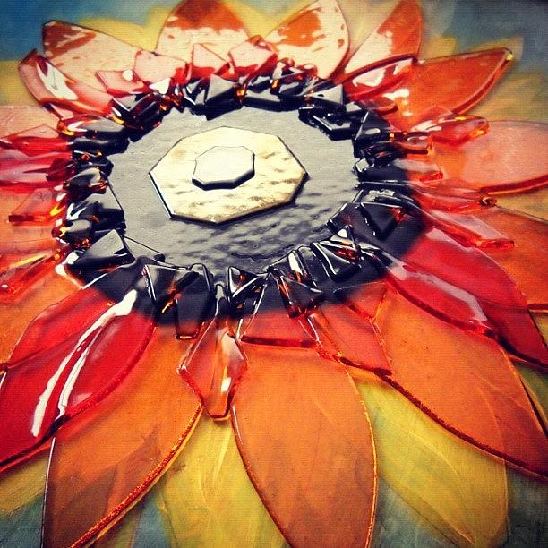 Sunflower Photograph - Glass Sunflower by Leisa Artus