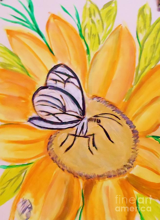 Fantasy Painting - Glass Winged Butterfly by Marie Bulger