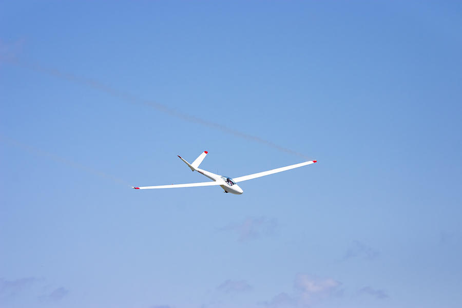 Glider Flying In Blue Sky Canvas Photo Poster Print Photograph by Keith Webber Jr