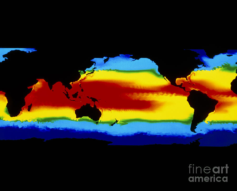 Global Sea Surface Temperature Photograph by Los Alamos National Laboratory
