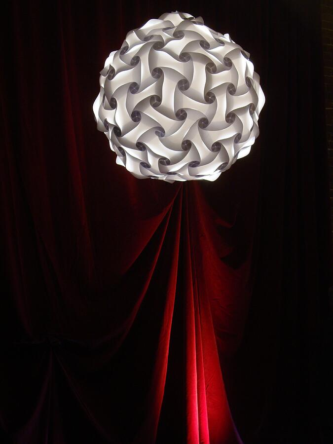 Globe Light Illuminated Curtain Photograph