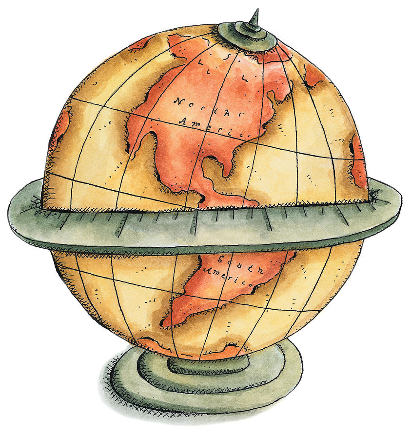 Globe Showing Western Hemisphere Digital Art by Jennifer Thermes