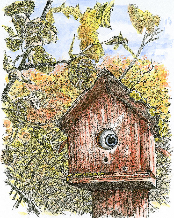 Glorias Birdhouse Drawing by or Susan Posselt Fine Art America