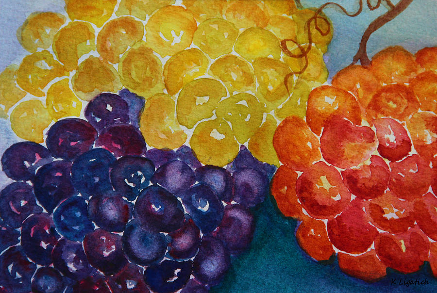 Glorious Grapes Painting by Kerri Ligatich