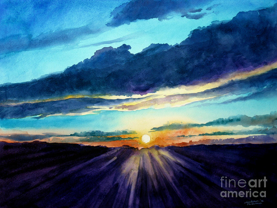 Glory of the Sunset 2 Painting by Christopher Shellhammer