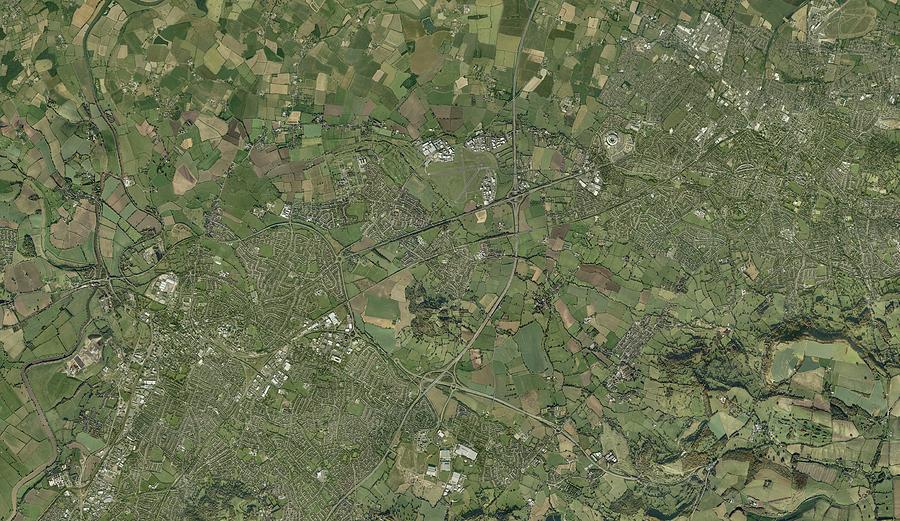 City Photograph - Gloucester And Cheltenham, Aerial View by Getmapping Plc