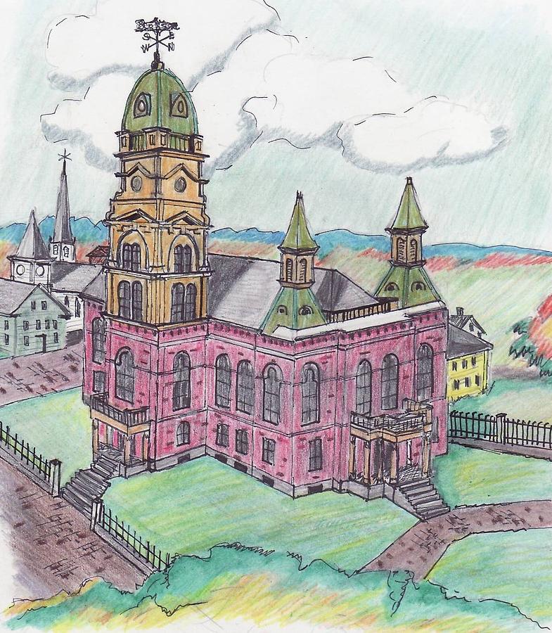 Gloucester City Hall Drawing by Paul Meinerth