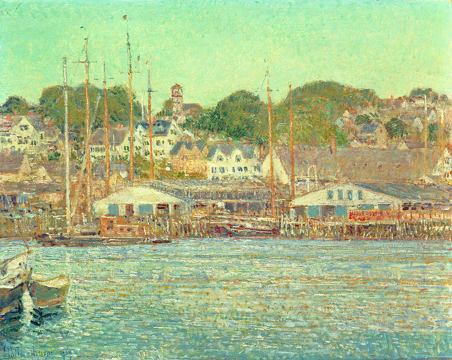 Boat Painting - Gloucester Harbor by Childe Hassam