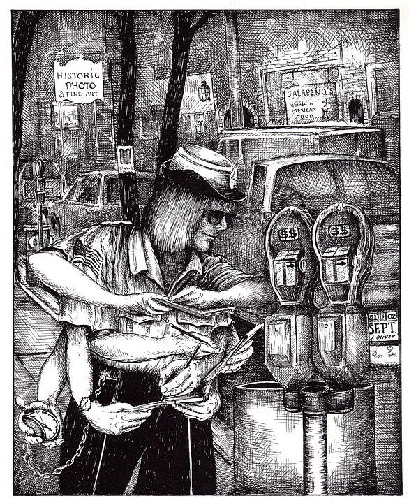 Gloucester Meter Maid Drawing by James Oliver