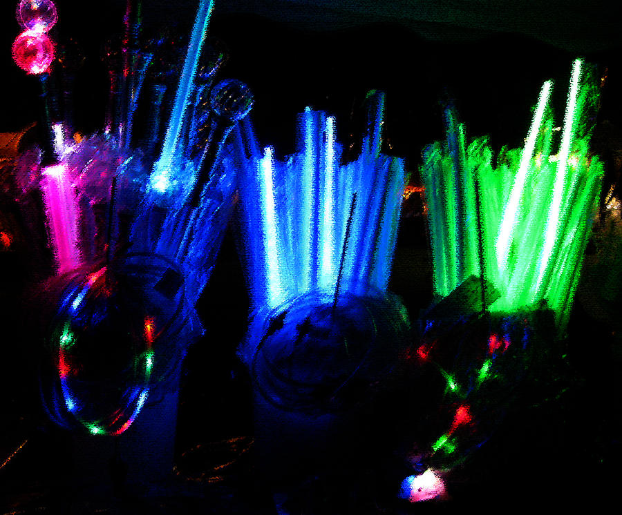 Summer Photograph - Glow Sticks by Rose Pasquarelli