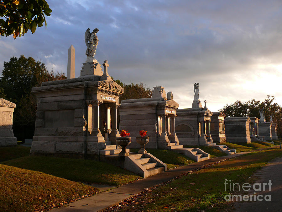 Glowing Cemetery Photograph by Jeanne  Woods