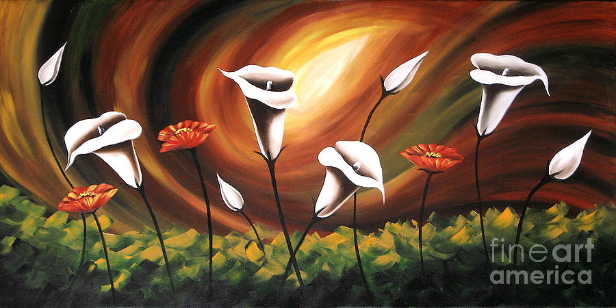 Bouquet Of Flowers Painting - Glowing Flowers by Uma Devi