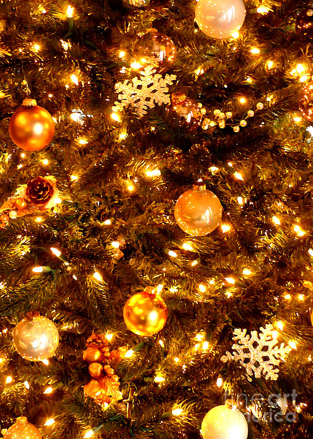 Glowing Golden Christmas Tree Photograph by Carol Groenen