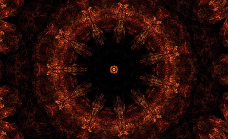 Kaleidoscope Digital Art - Glowing Within 6 by Rhonda Barrett