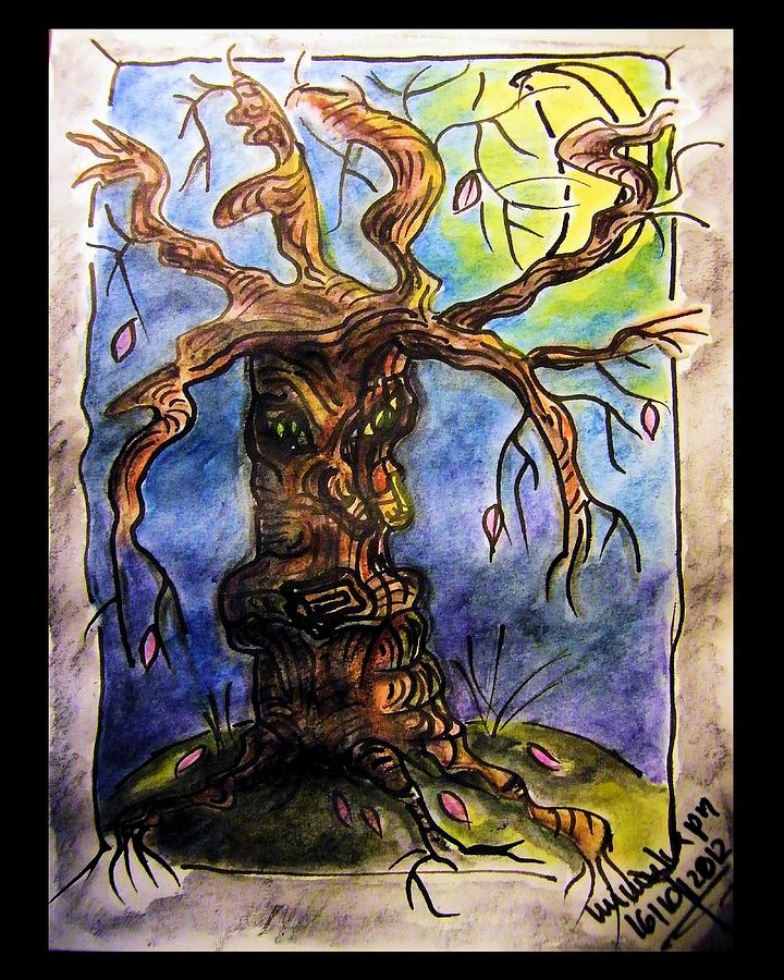 Gnarly Tree Painting by Mimulux Patricia No