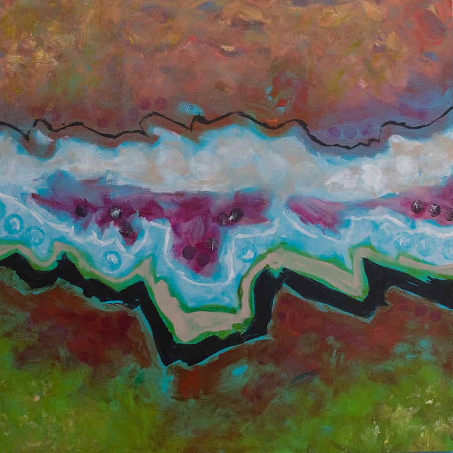 Intense Color Painting - Go With The Flow 1 by Linda Krukar
