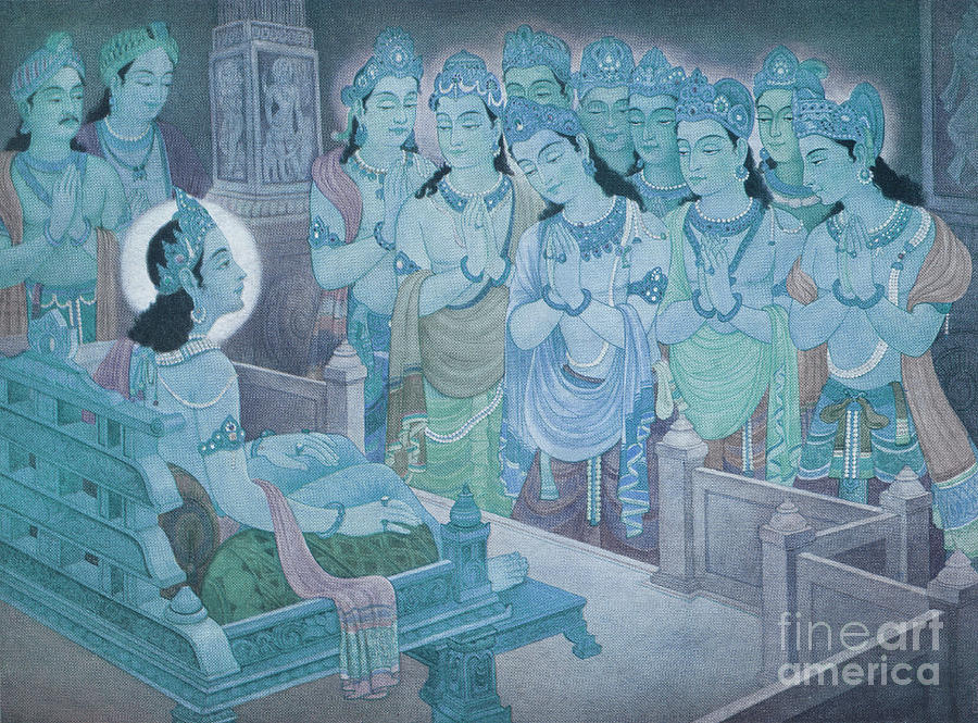 Gods Photograph - Gods Entertaining Mahavira by Photo Researchers