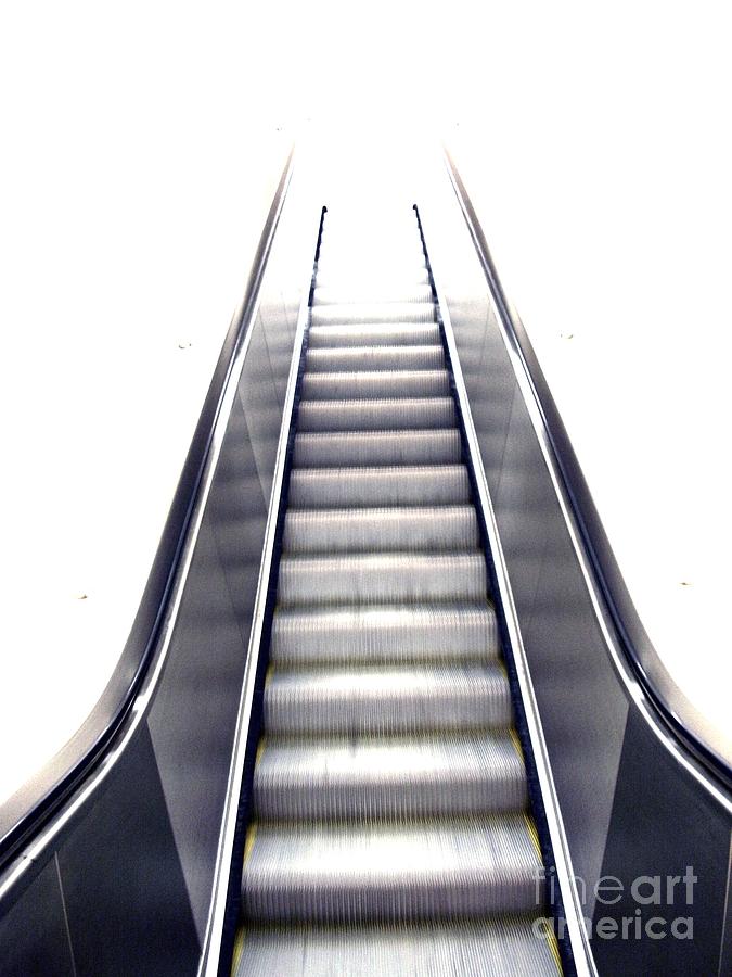 Escalator Photograph - Going Up or Down by Simply Summery