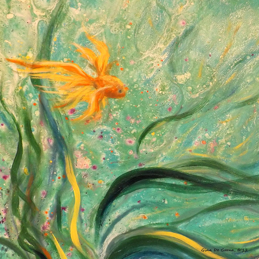 Gold Fish 23 Painting by Gina De Gorna