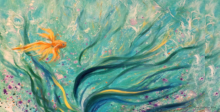 Gold Fish 24 Painting by Gina De Gorna