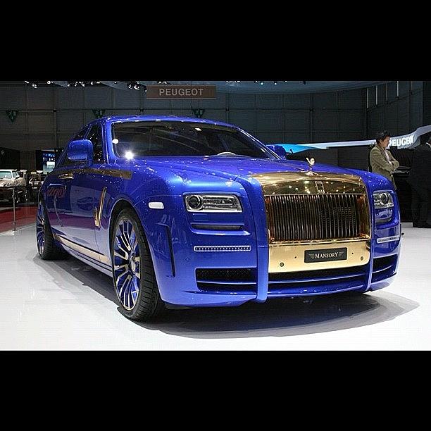 Car Photograph - Gold On Blue <3 #rolls #royce #ghost by Exotic Rides