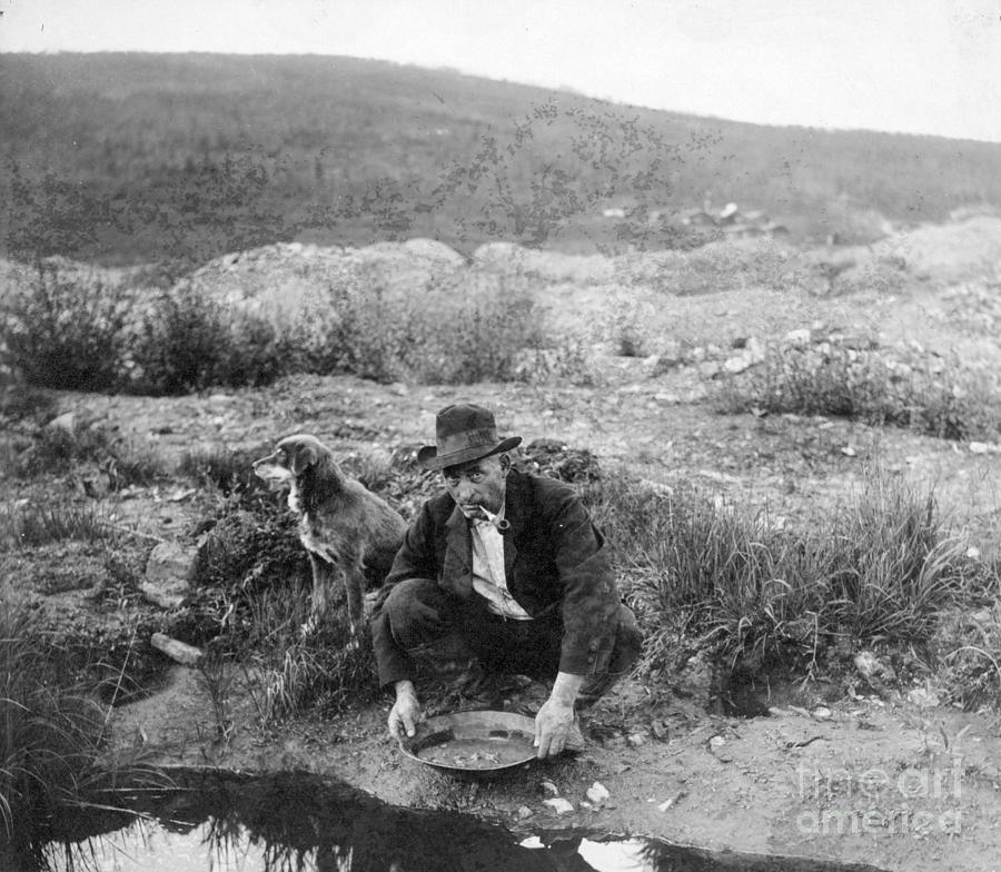 Gold Panning, 1916 Photograph by Library of Congress