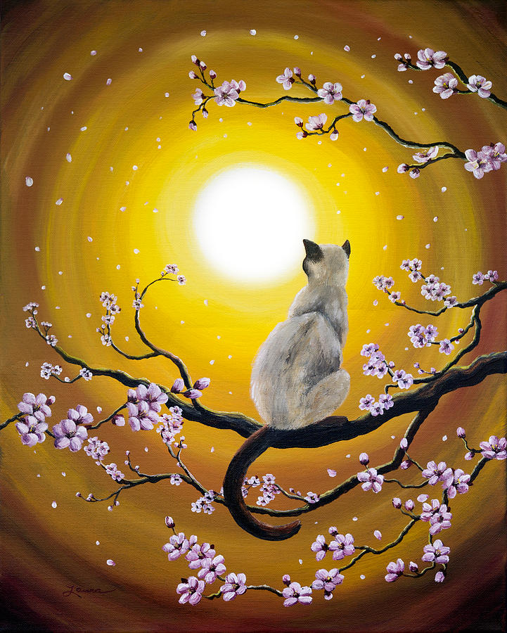 Golden Afternoon Sakura Painting by Laura Iverson