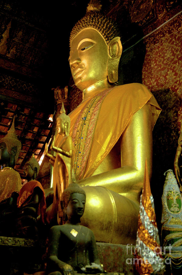 Luang Prabang Photograph - Golden Buddha by Bob Christopher