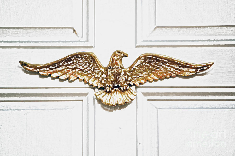 Golden Eagle Americana Door Decor French Quarter New Orleans Colored Pencil Digital Art Digital Art by Shawn OBrien