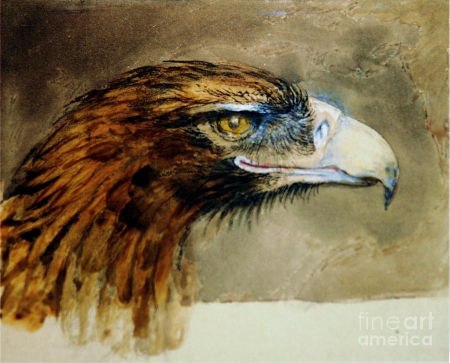 Golden Eagle Head Painting