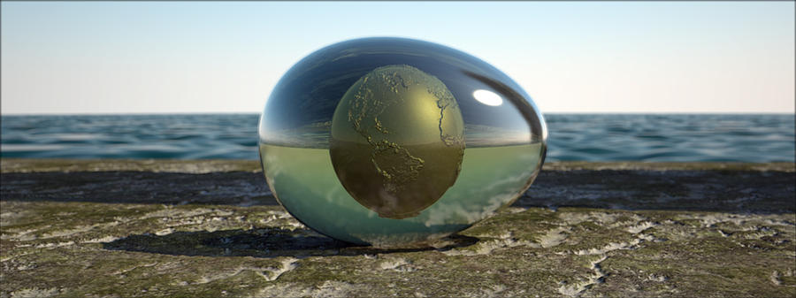 Golden Earth Egg Digital Art by Joel Lueck
