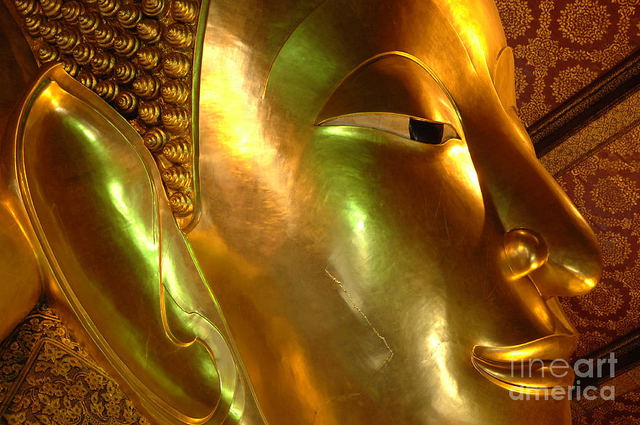 Golden Face Of Buddha Photograph by Bob Christopher