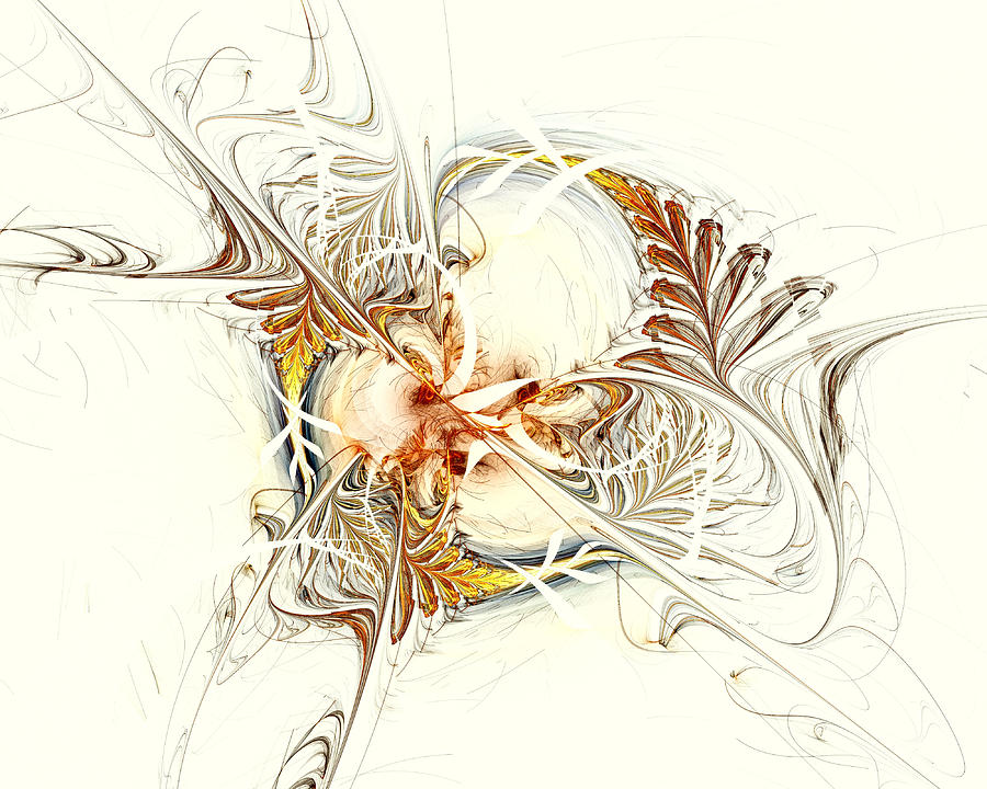 Golden Ferns Digital Art by Amanda Moore