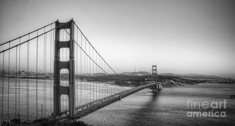 Golden Gate Black and White Photograph by Jim And Emily Bush