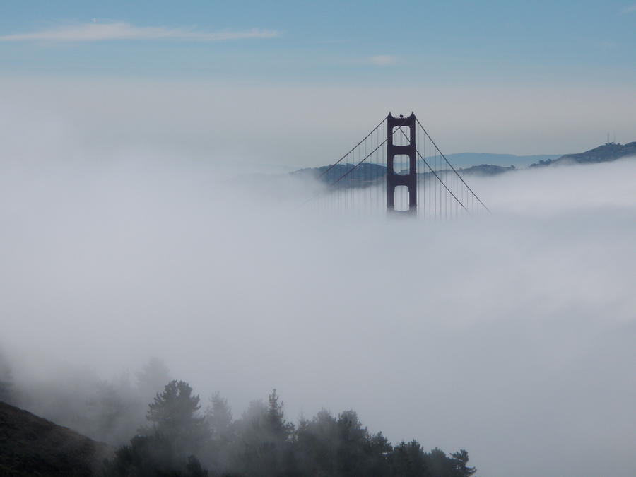 Golden gate Bridge Fog Photograph by Mark Norman